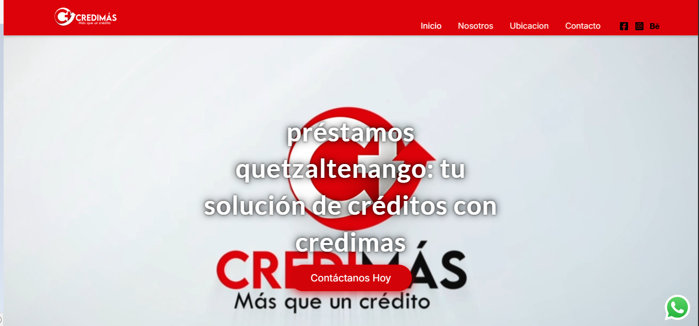 Página web para Credimas GT, una agencia de créditos